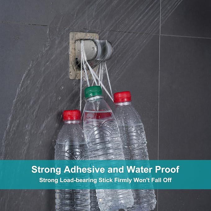Shower Head Holder Strong Adhesive No Drilling Wall Mount Adjustable Handheld - Image 3