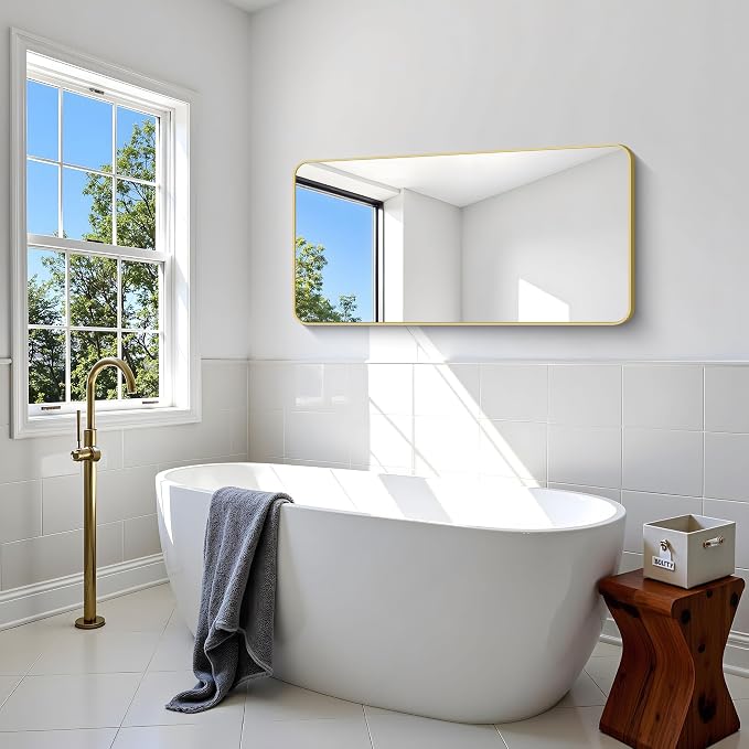 Gold Bathroom Mirror, 24x48 inch Wall Mirror - Image 6