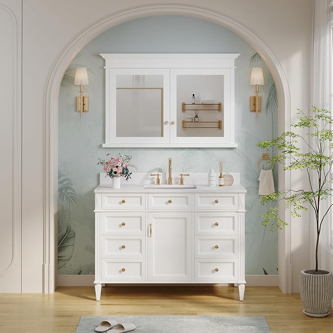 WELLFOR 48"x 32" Bathroom Medicine Cabinet - Image 5