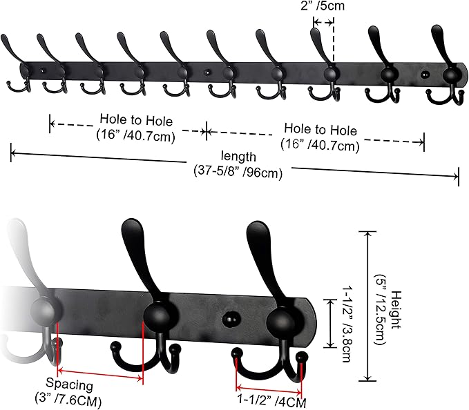 Dseap Coat Rack Wall Mount - Image 2