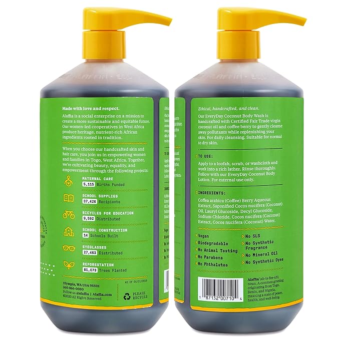 Alaffia Body Wash, Everyday Coconut – Moisturizing Soap - Image 2