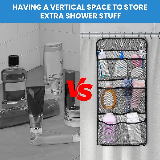 Upgrade 2 Pack Mesh Shower Caddy, 7 Pockets Hanging Shower Organizer - Image 5