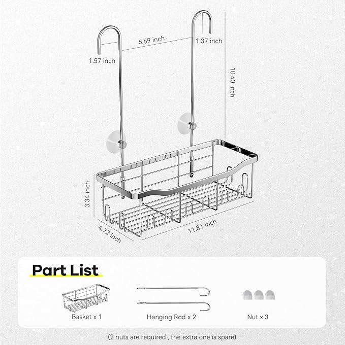 BYT Shower Caddy Hanging, Shower Organizer Hanging - Image 6
