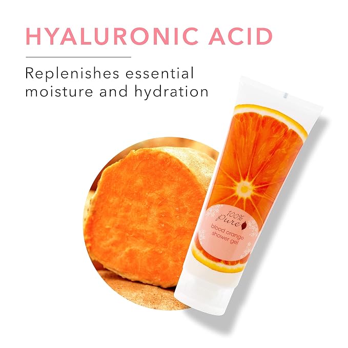 100% PURE Blood Orange Shower Gel Natural Foaming & Hydrating Body Wash - Image 5