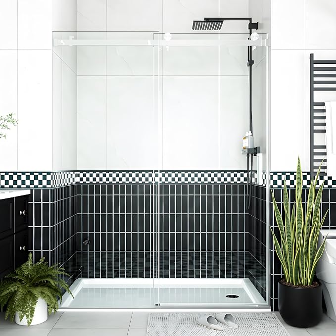 44-48" W x 76" H Frameless Sliding Shower Doors, Made - Image 9