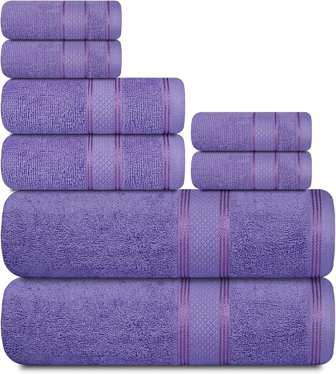 Casa Lino Bath Towel Set of 8 by CASALINO