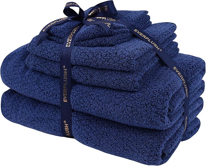 Everplush Diamond Collection 6-Piece Bath Sheet Towel Set, Soft Plush Jacquard by Everplush