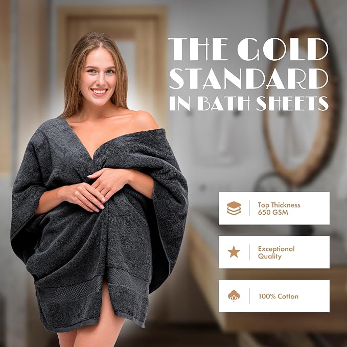White Classic Luxury Soft Bath Sheets Set - Image 2