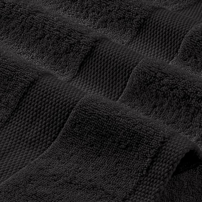 White Classic Wealuxe Black Washcloths 24 Pack - Image 8