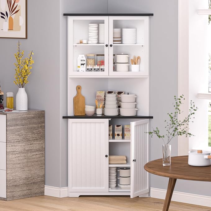 VEIKOU 71" Corner Storage Cabinet by WITHVEIKOUWITHLEISURELIFE