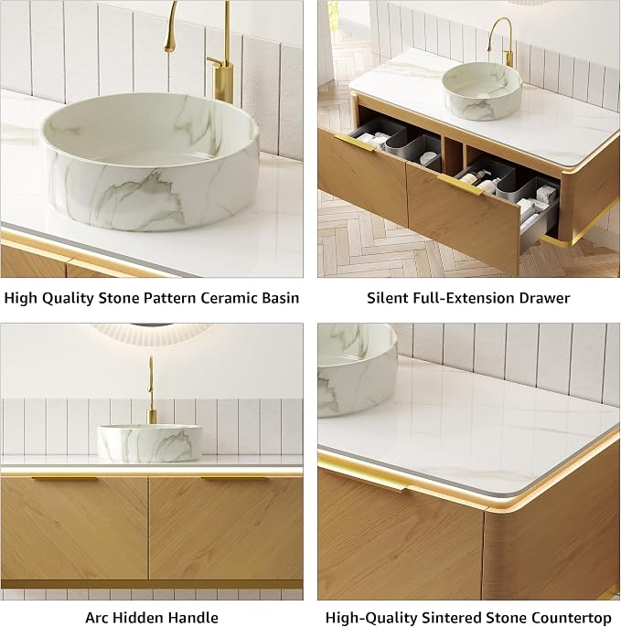 60” Floating Double Sink Bathroom Vanity - Image 6