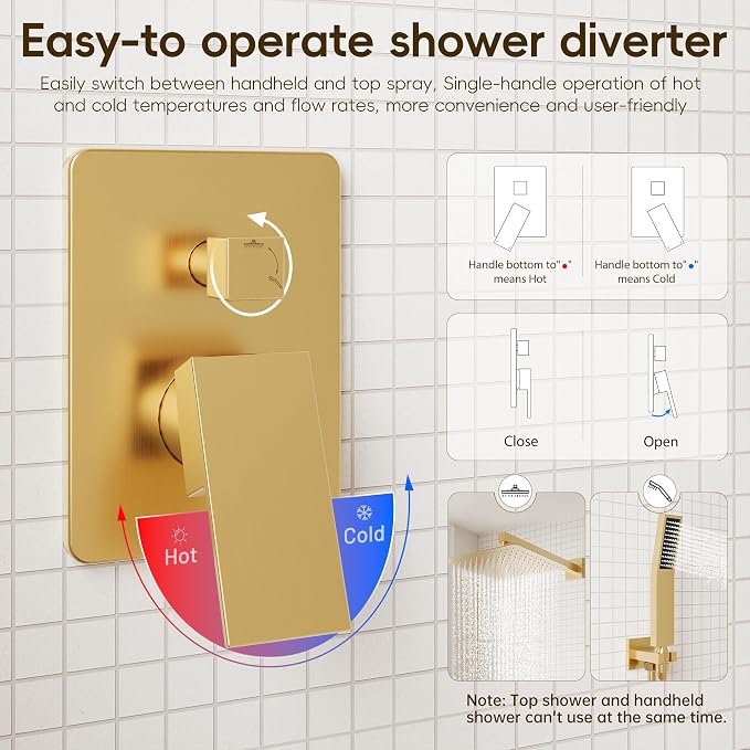 Gold Shower System, Shower Faucet Set - Image 8