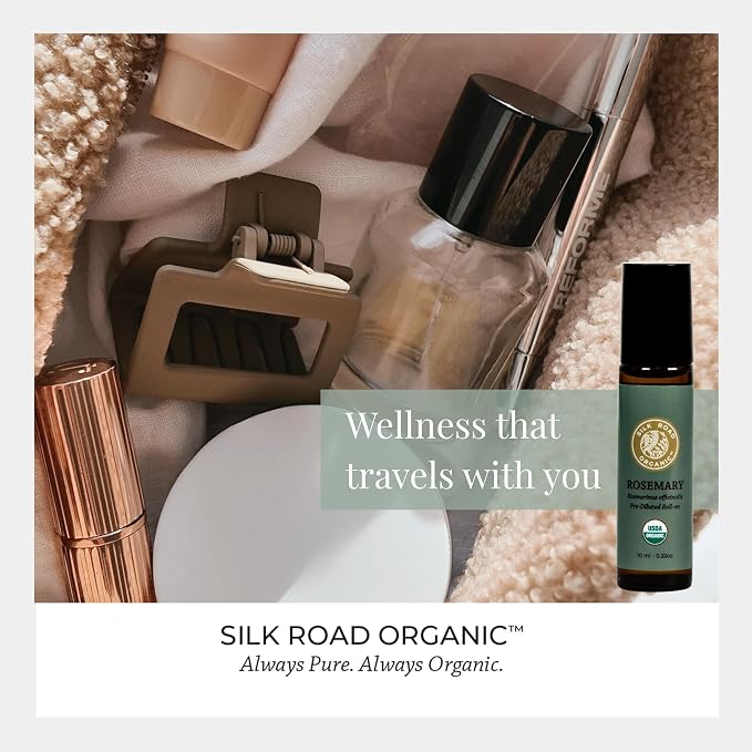 Silk Road Organic Rosemary Essential Oil & Jojoba Roll On, USDA Certified - Image 6
