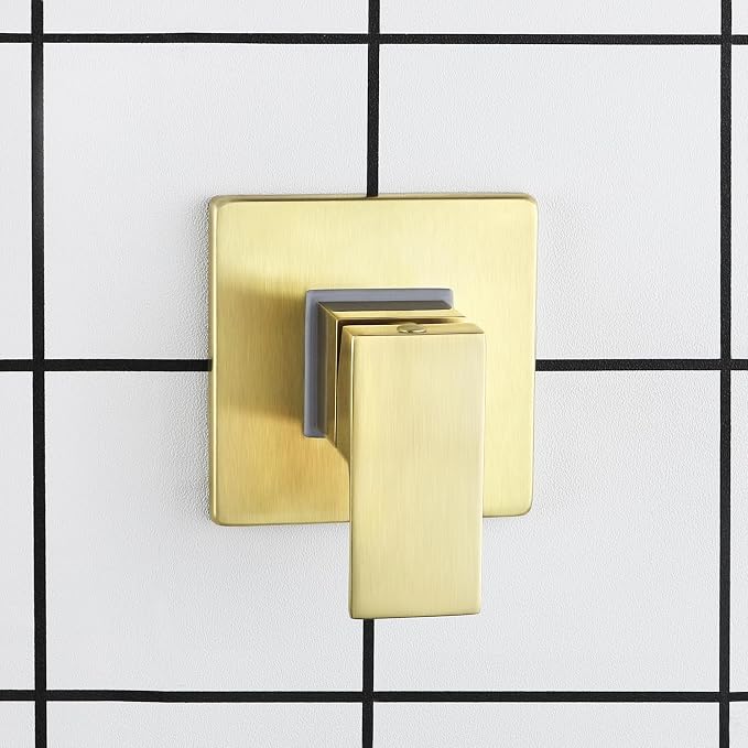 SKOWLL Shower Valve Kit Brushed Gold Shower Handle Valve Trim Kit, Wall Mount - Image 6