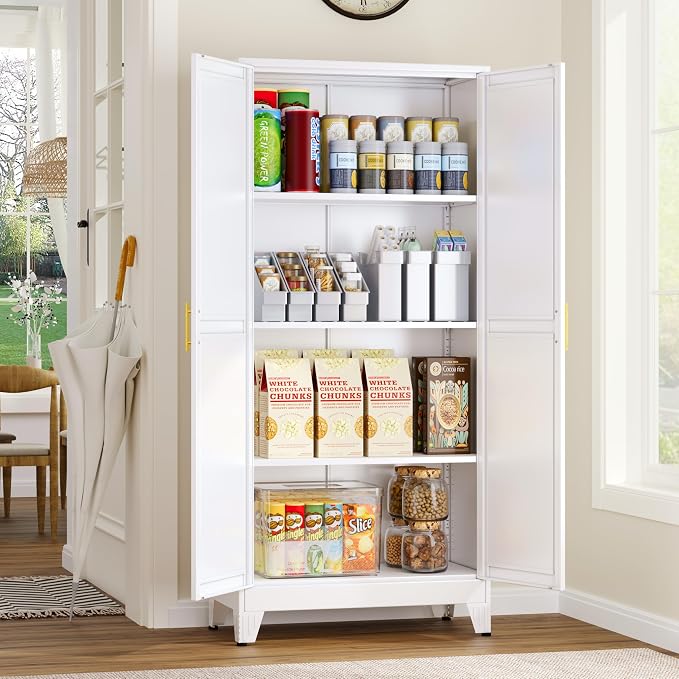 Metal Pantry Cabinet, Kitchen Pantry Storage Cabinets - Image 8