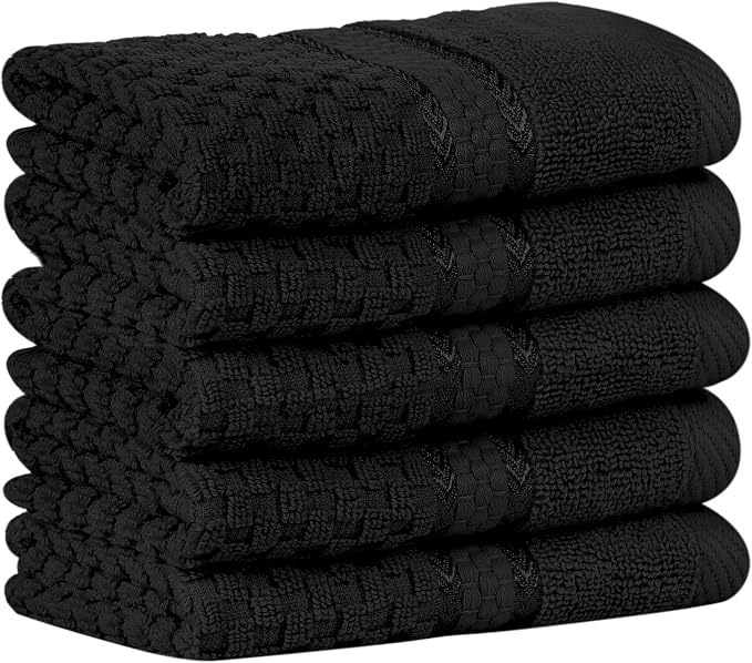 Ample Decor Wash Cloth Set of 5 100% Cotton - Image 7