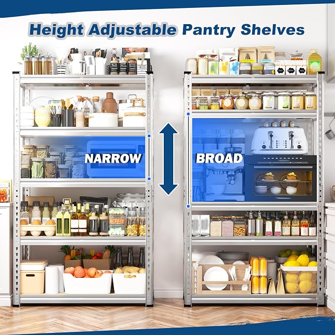 REIBII Storage Shelves 2020LBS Garage Shelving 5 Tier Heavy Duty Shelving - Image 6