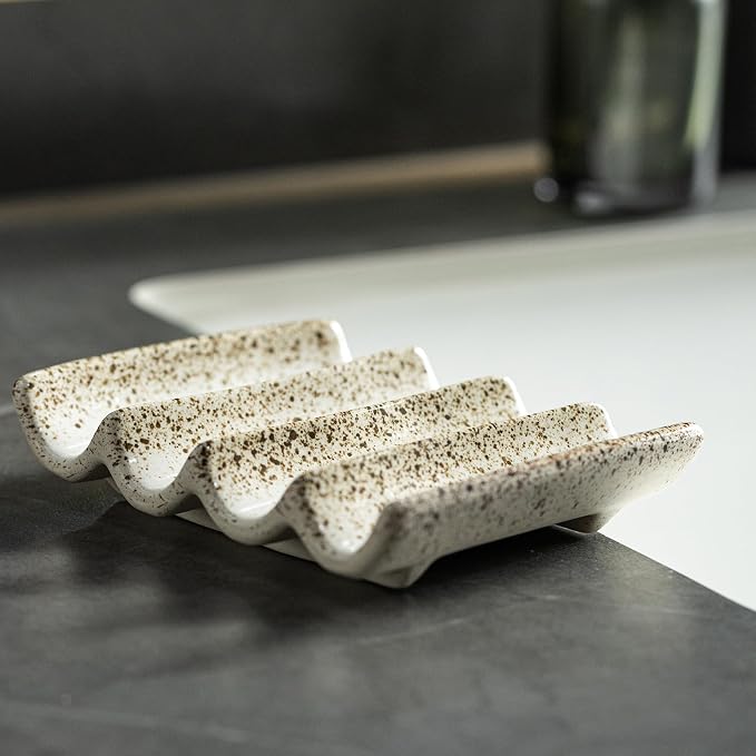 Soap Dish for Shower, Self Draining Bar Soap Holder for Shower, Ceramic - Image 8