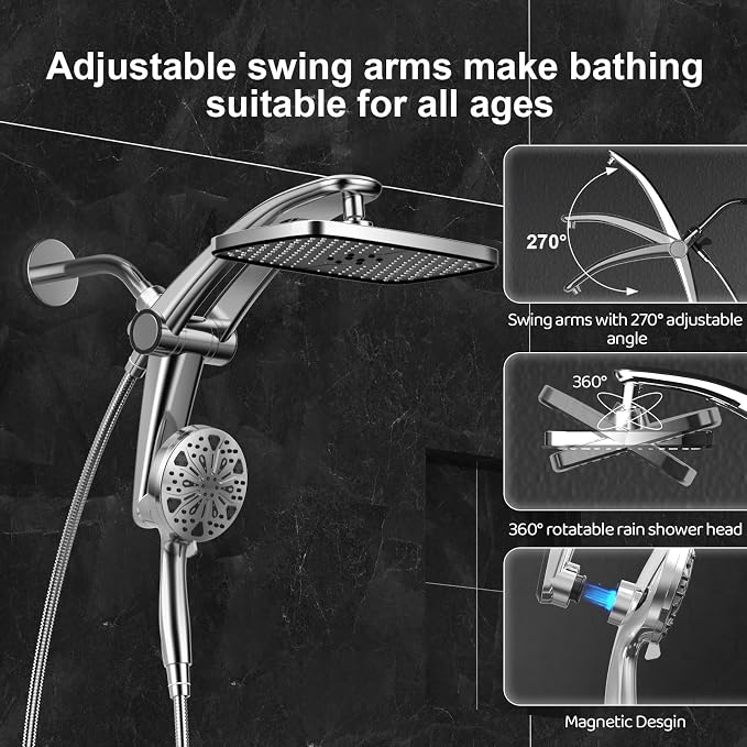 Rain Shower Head with filtered Handheld High Pressure rainfall Shower Heads - Image 8