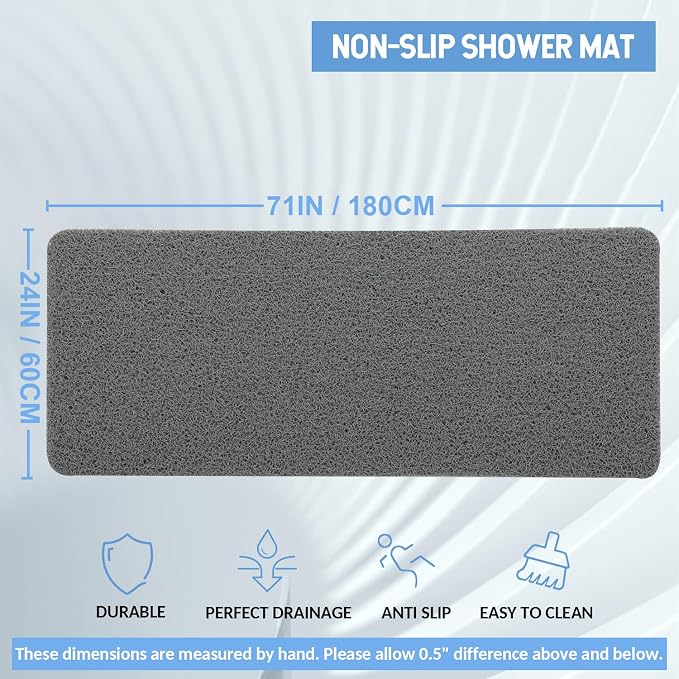 Non-Slip Bathtub Mat, Anti Slip Shower Mat, Fast Drying Bathtub Mats, Foot - Image 2
