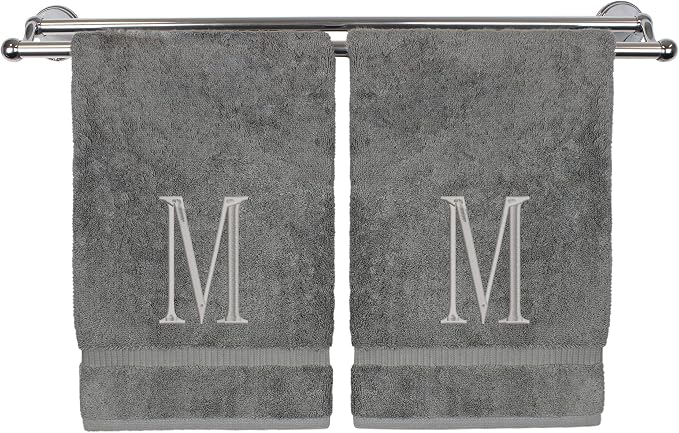Monogrammed Hand Towel, Personalized Initial Gift, Extra Absorbent 100% Turkish by BareCotton