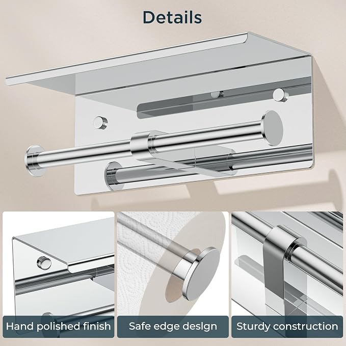 FORIOUS Double Toilet Paper Holder - Image 3