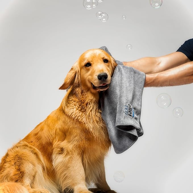 3 Piece Set: 2 Dog Towels and Dog Bath Brush. Dog Shammy and Microfiber Dog - Image 6