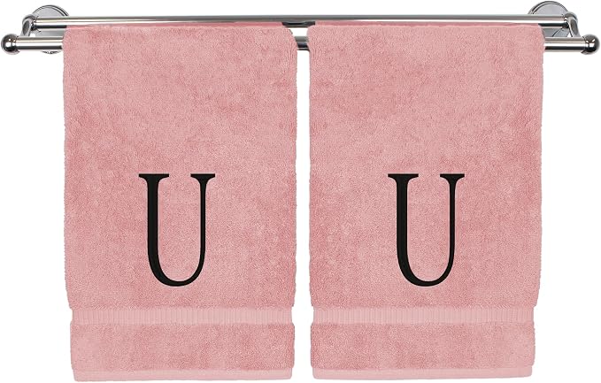Monogrammed Hand Towel, Personalized Initial Gift, Extra Absorbent 100% Turkish by BareCotton