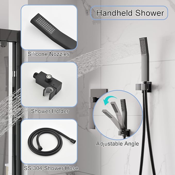 WELLFOR 12-In Ceiling Mount Shower System - Image 3