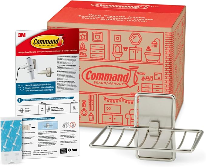 Command Soap Dish for Shower, Damage-Free Hanging, No Tools Soap Holder for by Command