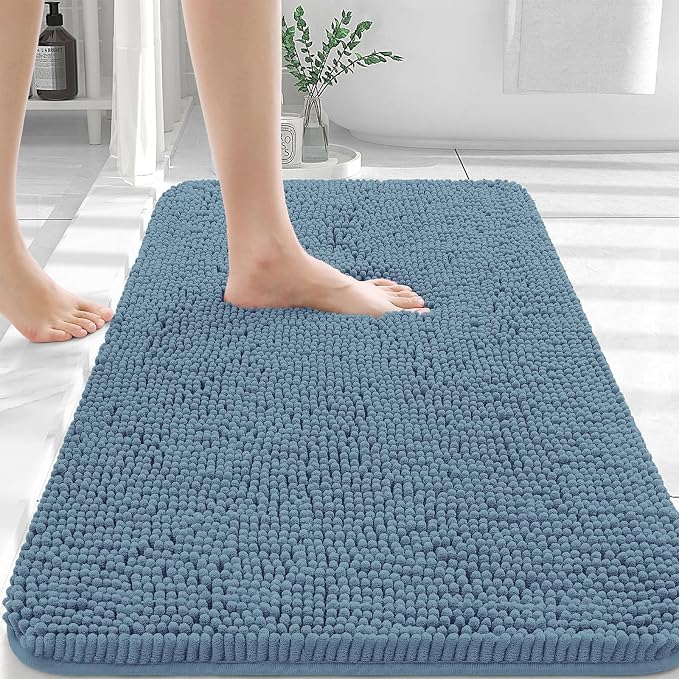 OLANLY Bathroom Rugs 36x24, Extra Soft Absorbent Chenille Bath Rugs, Rubber by OLANLY