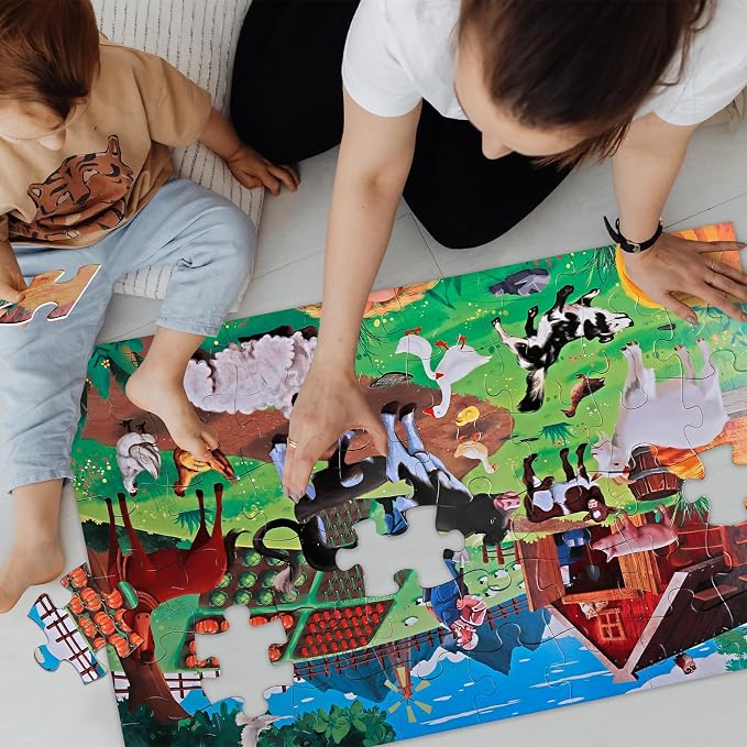 Jumbo Floor Puzzle for Kids, Farm Animals Jigsaw Large Puzzles, 48 Piece Barn - Image 5