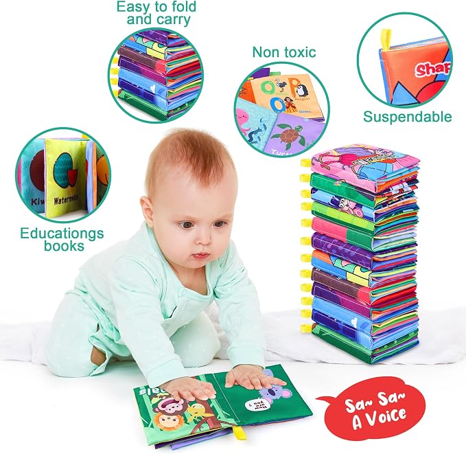 Baby Bath Books, Fabric Soft Baby Cloth Books, Early Education Toys, Waterproof - Image 5