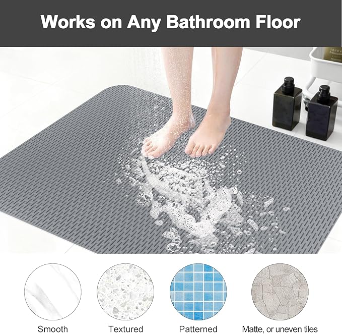 Square Shower Mat: 32"x32" Extra Large Non Slip Shower Mats - Image 5