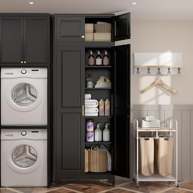 90”Kitchen Pantry Cabinet, Metal Storage Cabinets - Image 4