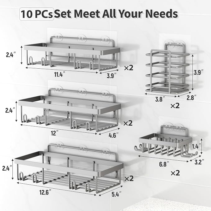 10 Pack Shower Caddy Organizer Rack Shelf - Image 2