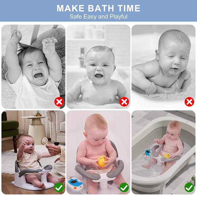 Baby Bath seat for Babies 6 Months & up, 360° Stable Toddler Bath Chair - Image 4