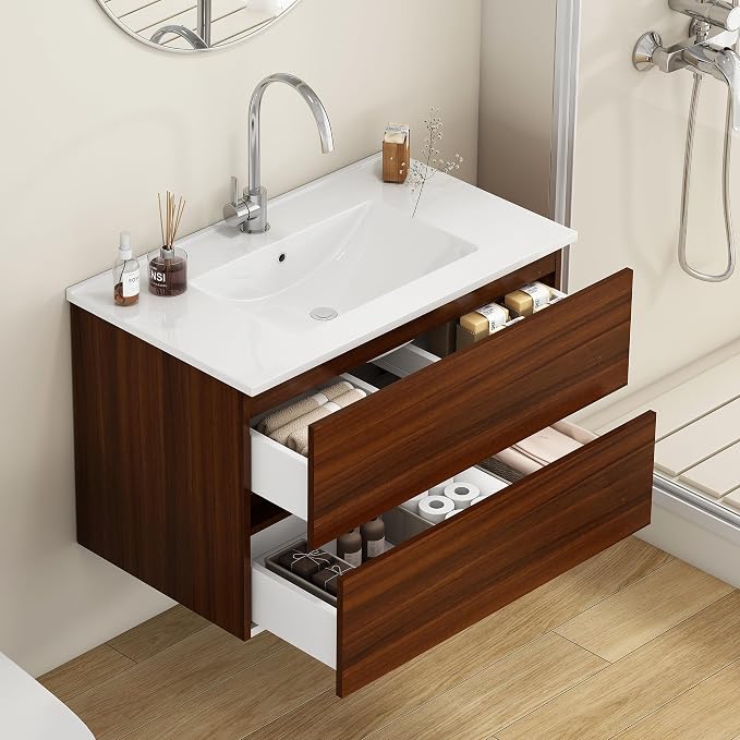 32" Wall Mounted Bathroom Vanity - Image 4