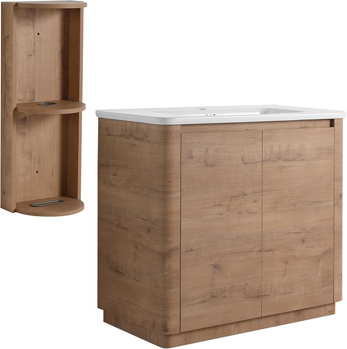40 Inch Bathroom Vanity with Sink, Wooden Bathroom Cabinet with Soft Close Doors - Image 8