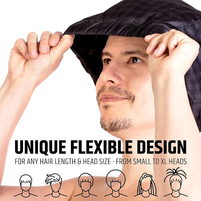 Black Shower Cap for Men - Image 3