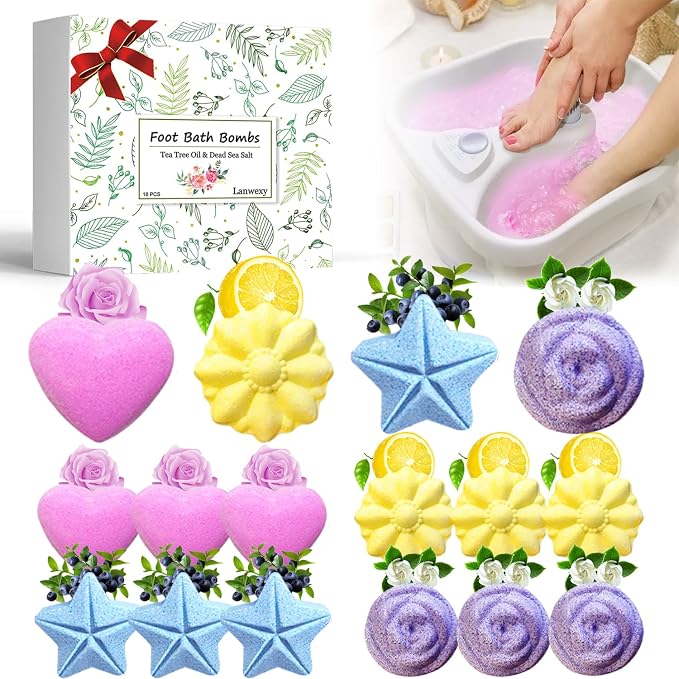 Bath Foot Bombs, 16 Pack Foot Soak by Lanwexy