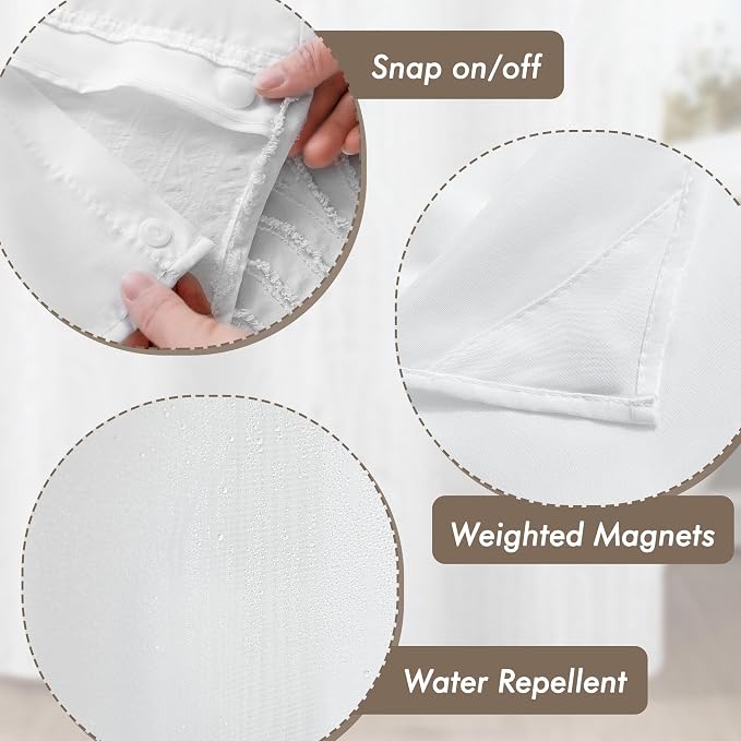 ROSERY No Hook Shower Curtain - Image 5