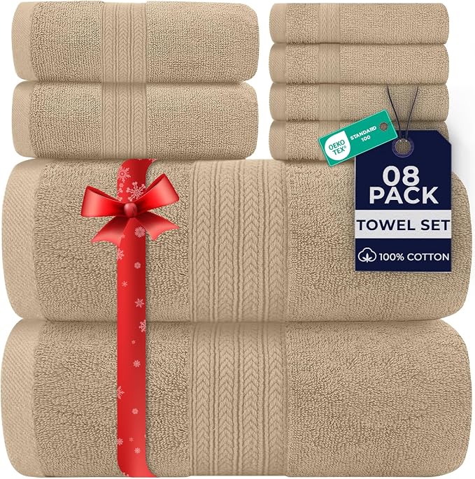 DAN RIVER 8 PC Luxury Bath Towels by DanRiver