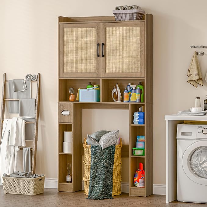 Over The Toilet Storage Cabinet, Farmhouse Toilet Cabinet Rack - Image 5