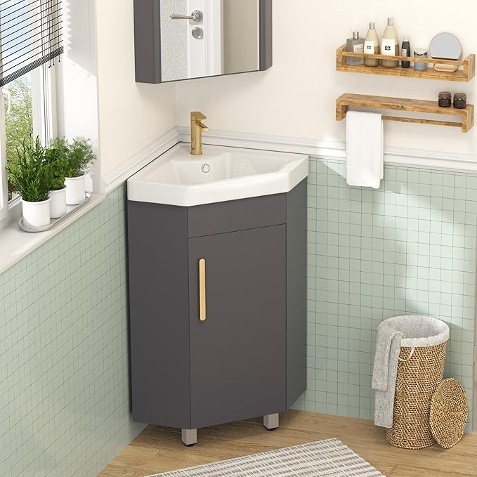 24" Corner Bathroom Vanity Sink Combo by FINDEPOT