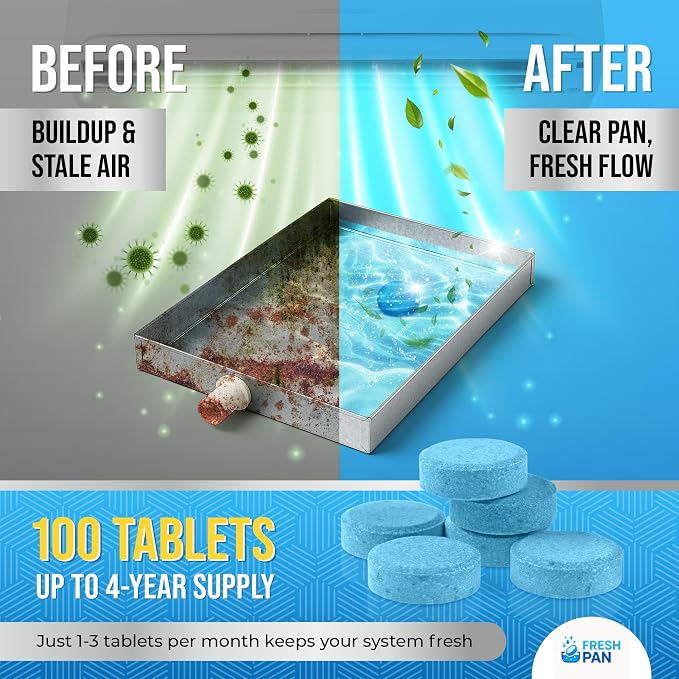 FreshPan AC Drain Pan Tablets | 4 Year Supply of Slow Release AC Condensate Pan - Image 3