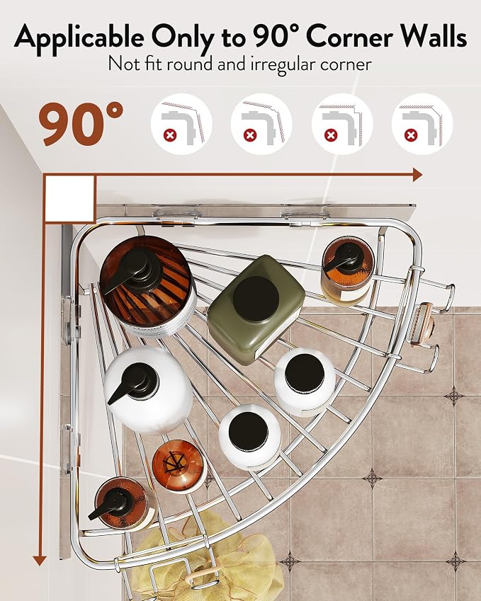 Orimade Corner Shower Caddy Stainless Steel - Image 2
