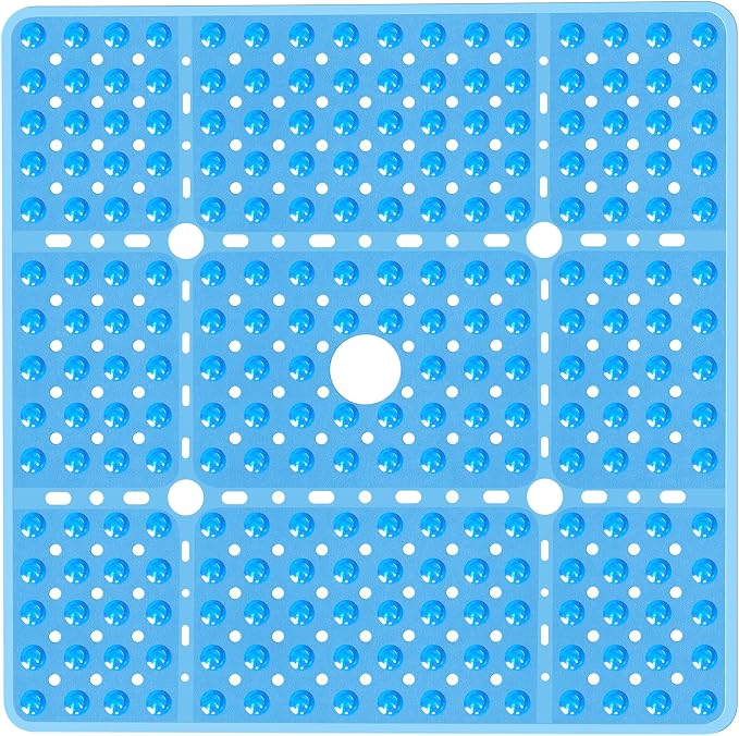 Large Square Shower Mat Non Slip 27x27 Inch, Square Bath Mat Tub Mat by NaolotureHome