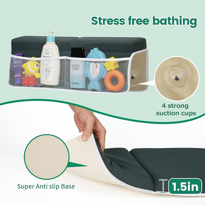 Comfortable Baby Bath Kneeler and Elbow Rest Pad Set, Thick Memory Foam Bath - Image 3