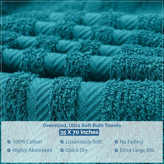 DAN RIVER 2 Pack Luxury Bath Sheets 35x70, 600 GSM, Soft & Quick Dry 100% Ring - Image 8